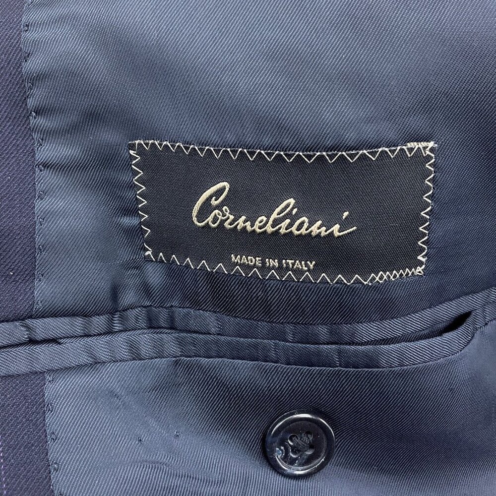 Coreliani Blazer Men 44 Blue Pinstripe Super 120s Merino Wool Classic Jacket - Picture 12 of 16